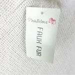 PINKLICIOUS Cream Faux Fur Hoodie Fringe Hem Poncho, OS Size undefined Photo 4