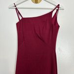 La Femme  One-Shoulder Jersey Gown in Burgundy Size US 0 Photo 3