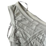 Tadashi Shoji  Silver Metallic One Shoulder Dress Photo 6