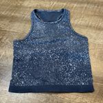 Lululemon  Blue Speckled Cropped High Neck Tank Top Photo 0