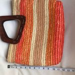 Sun N Sand Orange Wicker Bag with Wood handles Photo 6