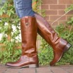 Frye  Melissa Button Leather Womens Tall Riding Boot, Cognac, size 9.5 B Photo 10
