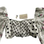 For Love & Lemons  Lucia Smocked Tie Long Sleeve Crop Top NWT Size XL Photo 14