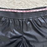 Joie Pants Faux Leather Smocked Elastic High Waist Pull On Straight Leg Black L Photo 7