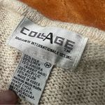 Vintage Collage Nordic Print Silk Linen Angora Sweater Vest medium Made Korea Blue Photo 3