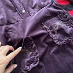 Axes femme Japan purple velvet rose pockets long sleeve dress S Photo 3