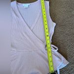 Glance light purple ribbed knit v neck mock wrap sleeveless blouse XS Photo 3