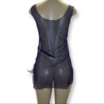 Zuliana Size Small Blue Mesh Sleeveless Dress With Side Slits. Made in USA New Photo 1