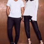 ATM Black 100% Silk Tailored Jogger Pants Sz Large Relaxed Elegance Photo 14