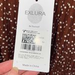 Exlura Women's High Waist Elastic Polka Dot Pleated Midi Tiered Skirt Brown Sma Photo 4