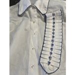 Vintage RRRRuss Russ Tog Prairie Shirt‎ Puffy Sleeve Ruffled Blouse White Size M Photo 9