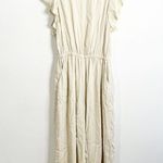 Aritzia Wilfred Fleurette Jumpsuit Cream Tan White Stripe Medium Photo 3