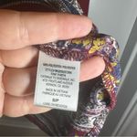 Pleione  Maroon Boho Print V Neck Long Sleeve Blouse S Photo 6