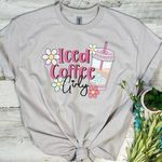 Gildan Iced Coffee Girly Floral Womens Medium T-Shirt Photo 0