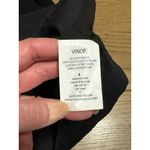 Vince  Black Shift Dress Contrast Arms Sz 4 Wedding Guest‎ Formal Poly  Leather Photo 11