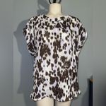 Jennifer Lopez woman’s blouse top shirt button detail animal print medium Photo 1