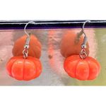 Pumpkin Earrings Thanksgiving Fall Festive Harvest New Handmade Dangle Hooks Orange Photo 0