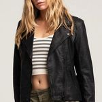 BLANK NYC NWT  Vegan Leather Moto Biker Jacket Size M Black Photo 0