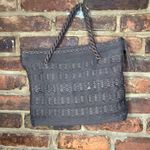 Brown Crochet Woven Braided Knit Hand Bag Women's Tote Purse Handbag 60s 1960s Photo 3