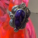 Elegant 925 Sterling Silver and Amethyst Ring Blue Photo 0