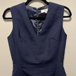 Reiss  Faulkner V-Neck Wool Blend Dress, Navy, Size 4 Photo 3