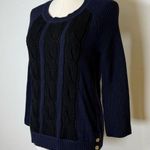 Banana Republic Black And Blue Cable Knit Sweater Cotton Women’s Size Small Photo 0