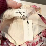 Sugar + Lips Floral Belted Tie Waist Tiered Ruffle Hem Midi Dress Pink Medium Photo 3