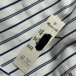 Madewell  Women's Y-Neck Button Up Blue Striped Poplin Shirt S Small New Flaw Photo 7