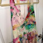 Amanda Uprichard  silk pastel watercolor dress Photo 1