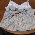 Elegant White Lace Floral Blouse Blue Size L Photo 2