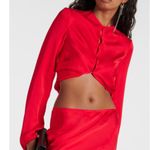 Acne Studios Long Sleeve Blouse in Bright Red 42 New Womens Silk Top Photo 9
