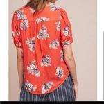 Maeve  by Anthropologie Orange Floral Blouse Size 6 Photo 2