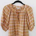 Ann Taylor Loft Plaid Puff Sleeve Peasant Top Photo 4