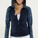 Lululemon Scuba Hoodie Inkwell We Are From Space Printed October Sz L? Blue Zip Photo 0