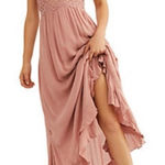 Free People One Adella Slip Maxi Dress Pink Fairy Boho Size M Photo 0