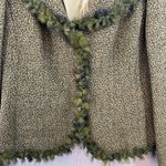 Bill Burns Sz 12 Blazer Faux Fur Stylish Elegant Glamour Made in Italy Green NWT Photo 5