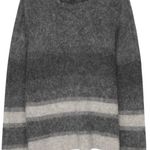 Eileen Fisher brushed alpaca mohair stripe pullover sweater size medium Photo 2