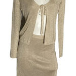 Vtg‎ 90s Y2K Escada Gold Glitter Tie Front Top Skirt Suit Metallic 34 S US 4 6 Photo 0
