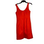J.Crew Suiting Dress Size 6 Orange Herringbone Sleeveless Lined Womens Photo 5