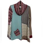 Coldwater Creek NWT  Patchwork Cowl Neck Tunic Sweater - Size M Photo 1