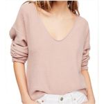 Free People  Forever Cashmere V-Neck Sweater size S in Pink Photo 4