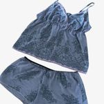 Lace Printed Pajama Set Camisole Sleep Shorts Size 2X Purple and Black Photo 0