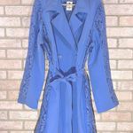 Lane Bryant NWT Blue Lace Details Long Sleeve Trench Coat Size 18/20 Photo 4