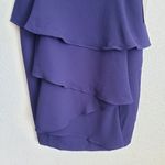 Eliza J  Ella Ruffle Cascade Crepe Sheath Navy Blue Dress Photo 3