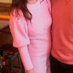 River Island Pink Sweater Dress with Puff Sleeves Photo 0