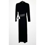 Eliza J NWT Long Sleeve Tuxedo Gown Dress Satin Shawl Collar Womens Black Size 6 Photo 4