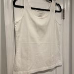 L.L. Bean Size S White Scoop Neck Cotton Stretch Tank Top Photo 2