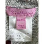 Lilly Pulitzer  Florenna wrap poncho sweater, silver  fringe, size one size Photo 6