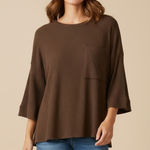 Fantastic Fawn New.  Chocolate Brown Tunic Top Photo 0