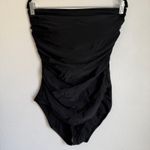 J.Crew NWT  Strapless One-piece Swimsuit Bathing Suit in Black Sz L AO438 Photo 1
